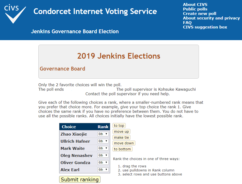 Voter Ballot